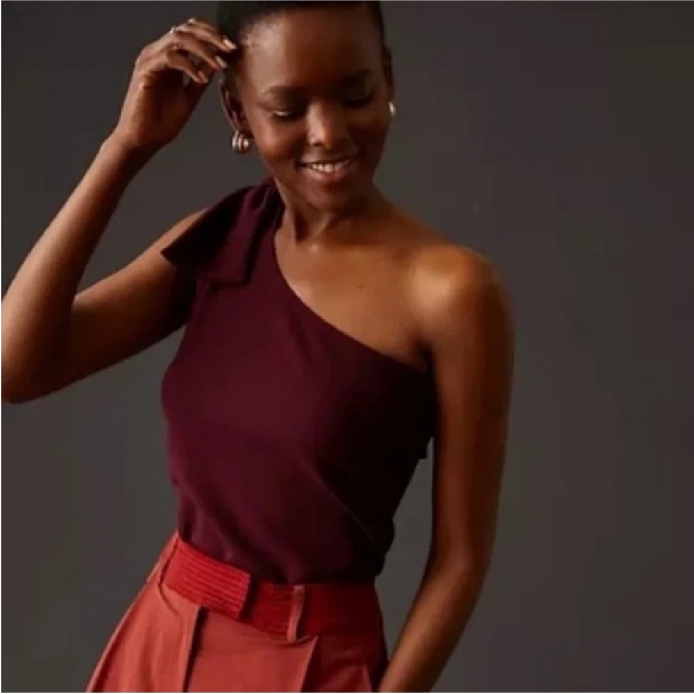 NWT Anthropologie Bishop + Young one shoulder bow top